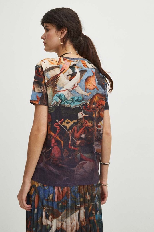 T-shirt bawełniany damski z kolekcji Eviva L'arte kolor multicolor multicolor RS24.TSD251