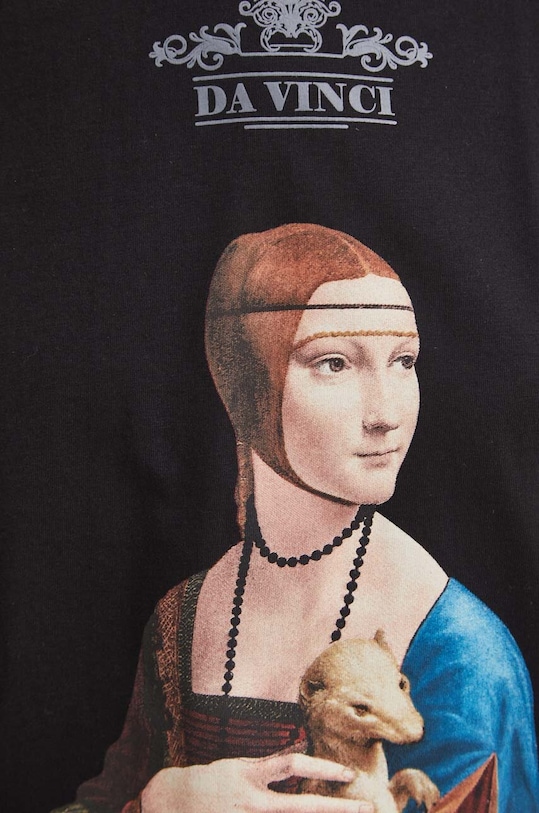 Bavlnené tričko dámske z kolekcie Eviva L'arte čierna farba RS24.TSD253