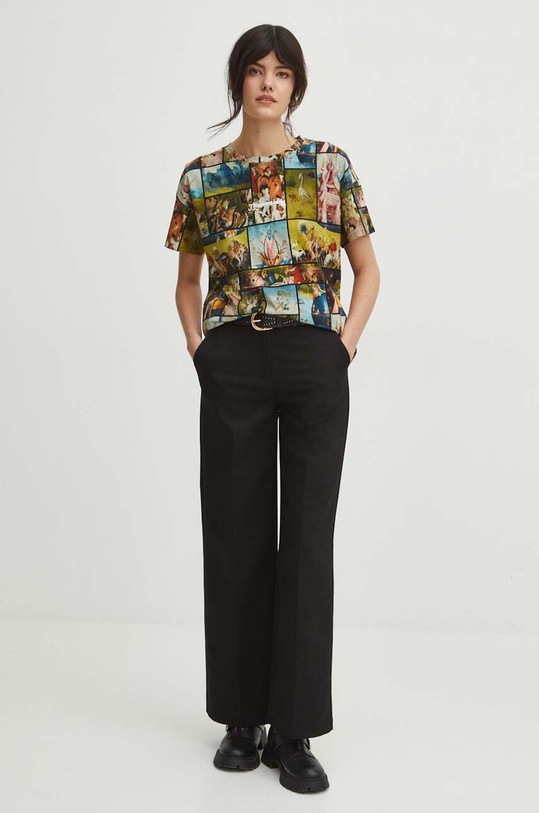 Oblečenie Bavlnené tričko dámske z kolekcie Eviva L'arte RS24.TSD254 viacfarebná