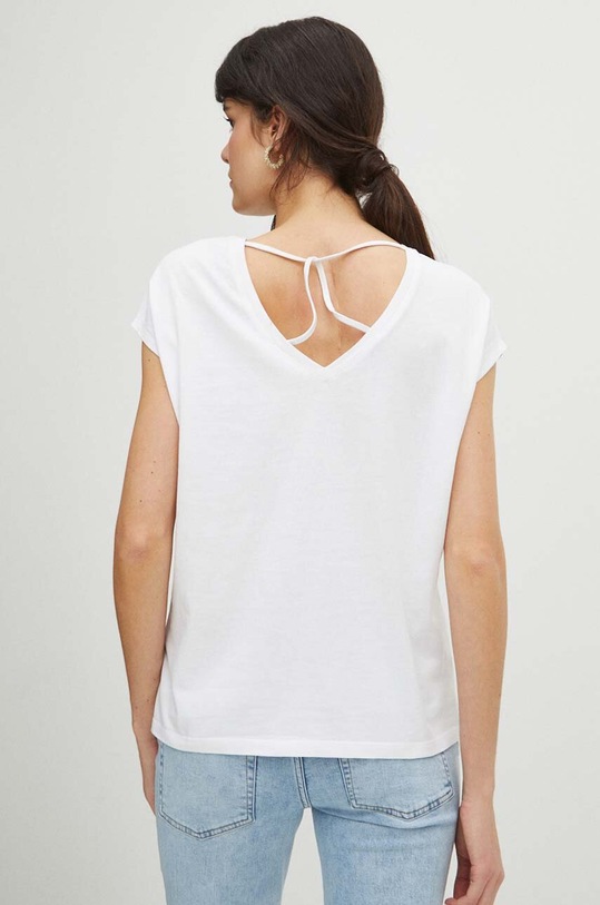 T-shirt bawełniany damski z kolekcji Eviva L'arte kolor biały biały RS24.TSD259