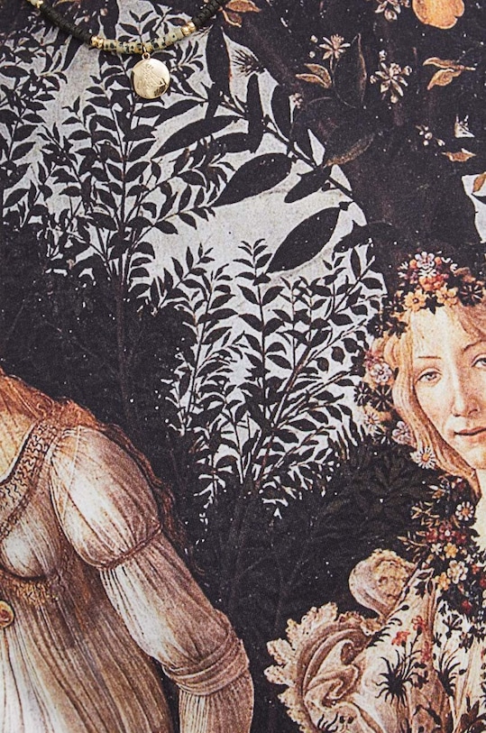 Bavlněné tričko dámské z kolekce Eviva L'arte černá barva RS24.TSD259 černá