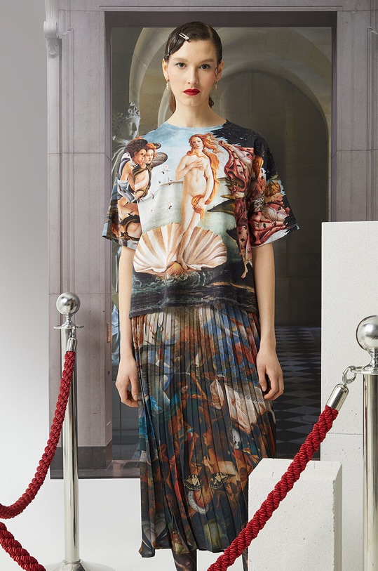 T-shirt bawełniany damski z kolekcji Eviva L'arte kolor multicolor bawełna multicolor RS24.TSD260