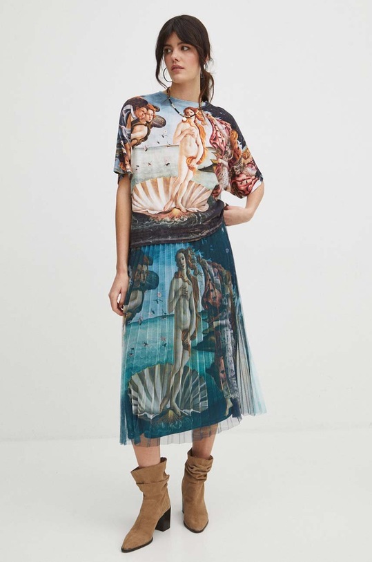 Odzież T-shirt bawełniany damski z kolekcji Eviva L'arte kolor multicolor RS24.TSD260 multicolor