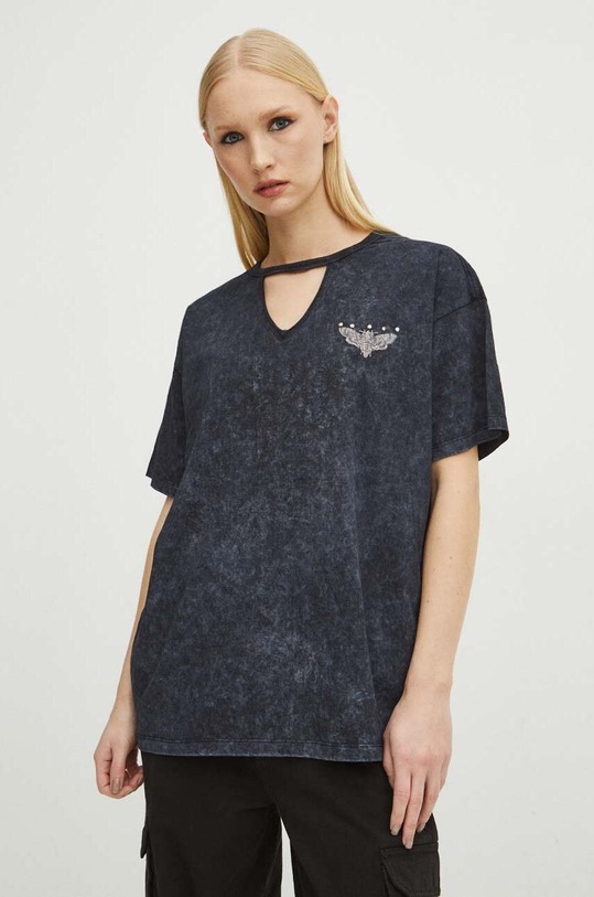 Odzież T-shirt bawełniany damski z kolekcji Love Alchemy kolor szary RS24.TSD268 szary