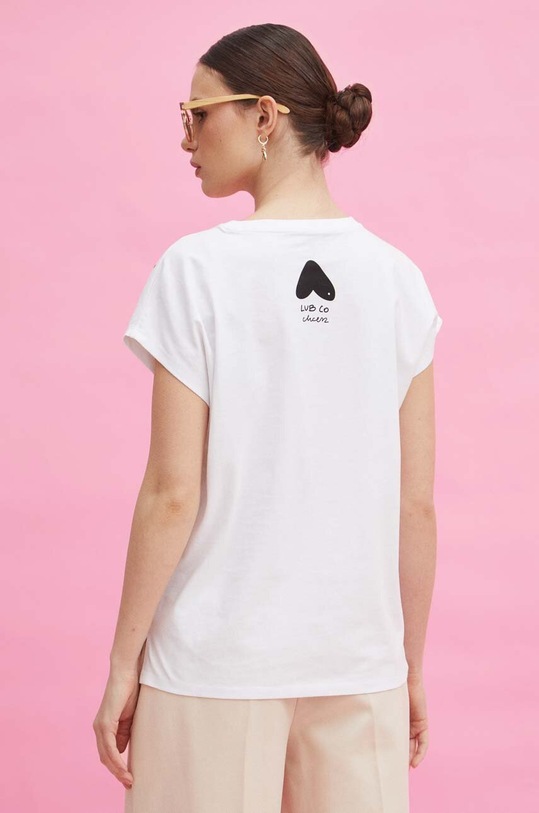 Odzież T-shirt bawełniany damski by Magda Danaj - Porysunki kolor biały RS24.TSD271 biały