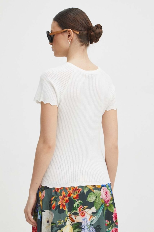 Odzież T-shirt damski sweterkowy kolor beżowy RS24.TSD306 beżowy