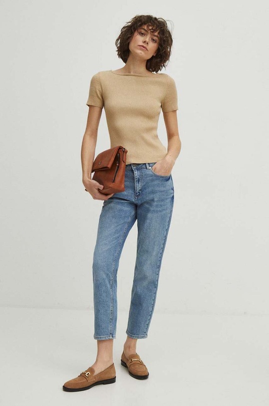 Tričko dámske sveterové béžová farba RS24.TSD406 béžová RS24