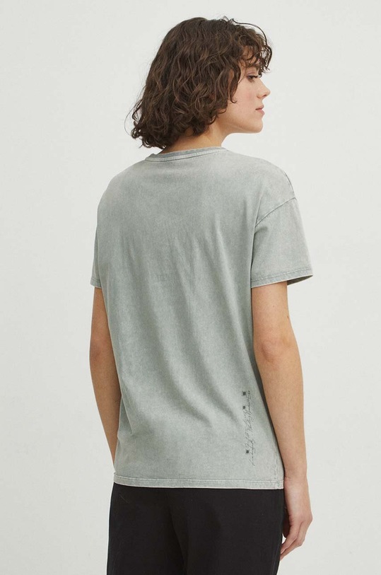 T-shirt bawełniany damski by Józef Hołard, Grafika Polska kolor turkusowy turkusowy RS24.TSD453