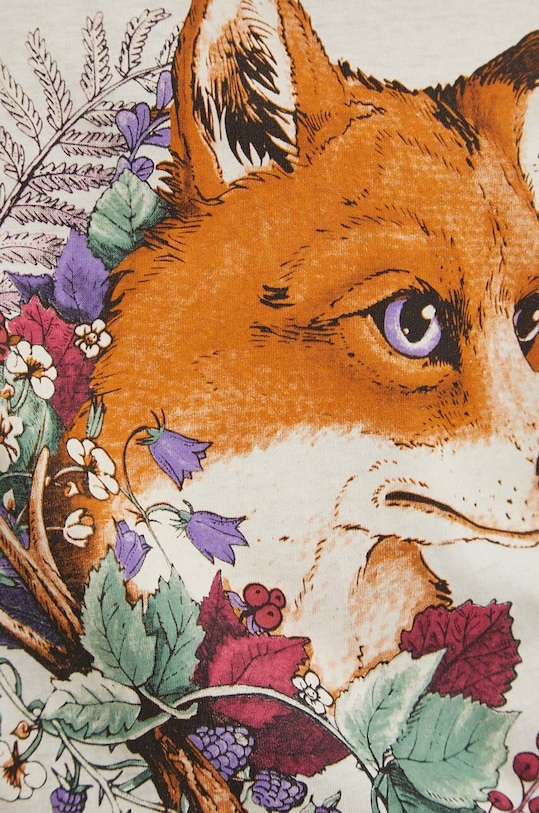 T-shirt bawełniany damski by Joanna Matras, Grafika Polska kolor beżowy RS24.TSD454