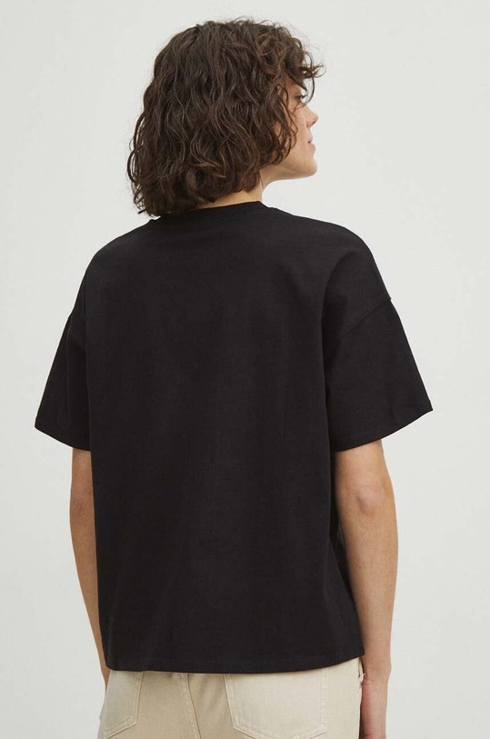 T-shirt bawełniany damski by Kasia Wysocka – TerraKata, Grafika Polska kolor czarny czarny RS24.TSD457