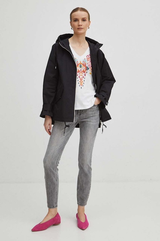 Bavlnené tričko dámske RS24.TSD507 krémová RS24