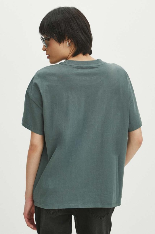 Oblečenie Bavlnené tričko dámske zelená farba RS24.TSD603 zelená