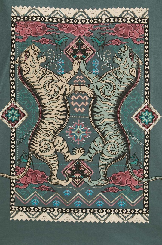 Bavlnené tričko dámske zelená farba RS24.TSD603 zelená