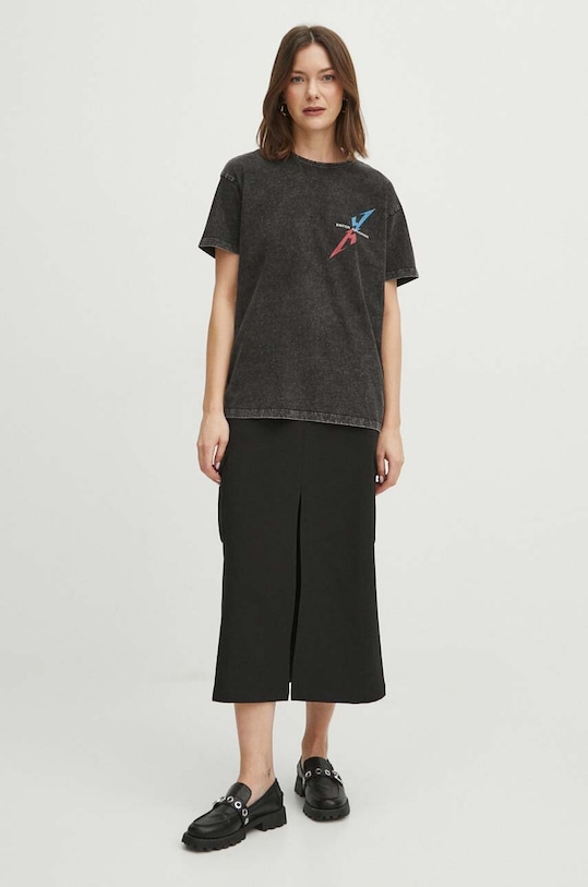 Oblečení Bavlněné tričko dámské Metallica šedá barva RS24.TSD652 šedá