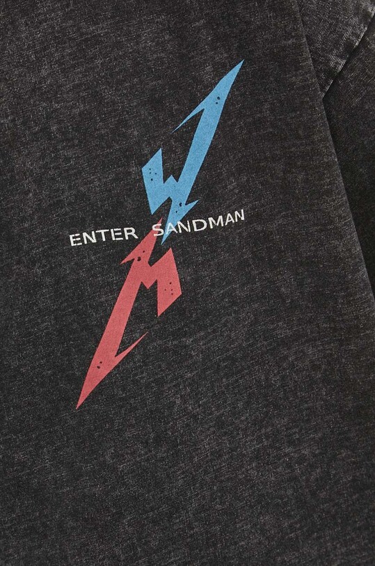 Bavlněné tričko dámské Metallica šedá barva RS24.TSD652