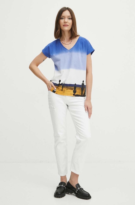 Oblečení Bavlněné tričko dámské z kolekce Jerzy Nowosielski x Medicine více barev RS24.TSD663 vícebarevná