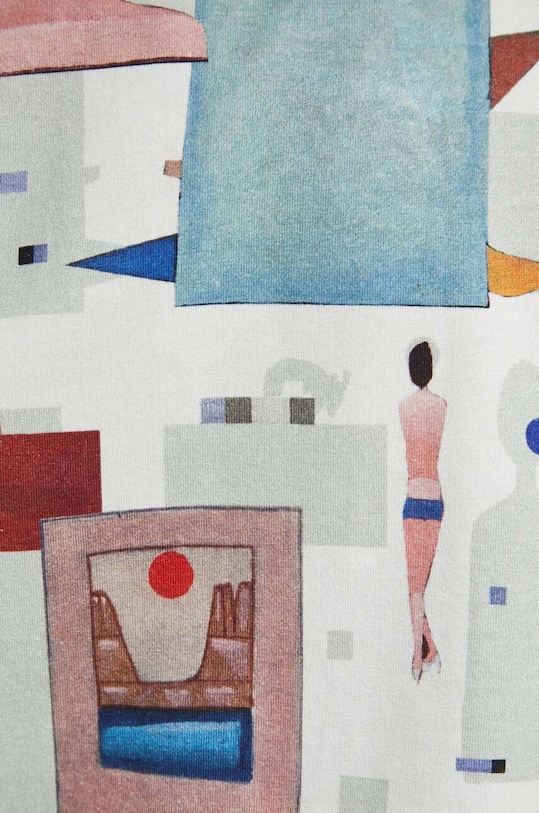 T-shirt bawełniany damski z domieszką elastanu z kolekcji Jerzy Nowosielski x Medicine kolor multicolor RS24.TSD665