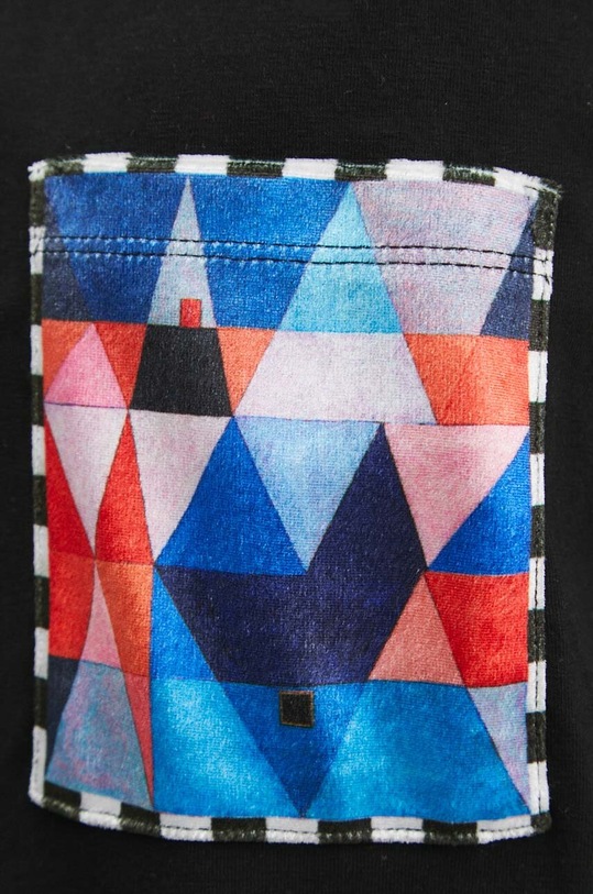 T-shirt bawełniany damski z domieszką elastanu z kolekcji Jerzy Nowosielski x Medicine kolor czarny RS24.TSD669