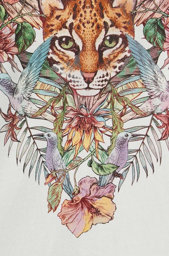 T-shirt bawełniany damski z nadrukiem kolor biały RS24.TSD705 biały