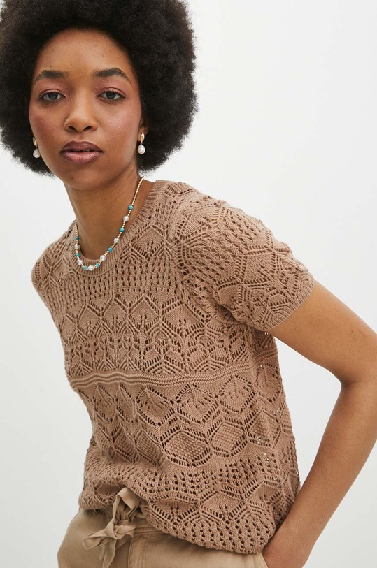 Medicine t-shirt in cotone semplice beige RS24.TSD710