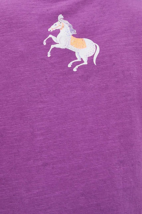 T-shirt bawełniany damski z nadrukiem z kolekcji Jane Tattersfield x Medicine kolor fioletowy RS24.TSD851