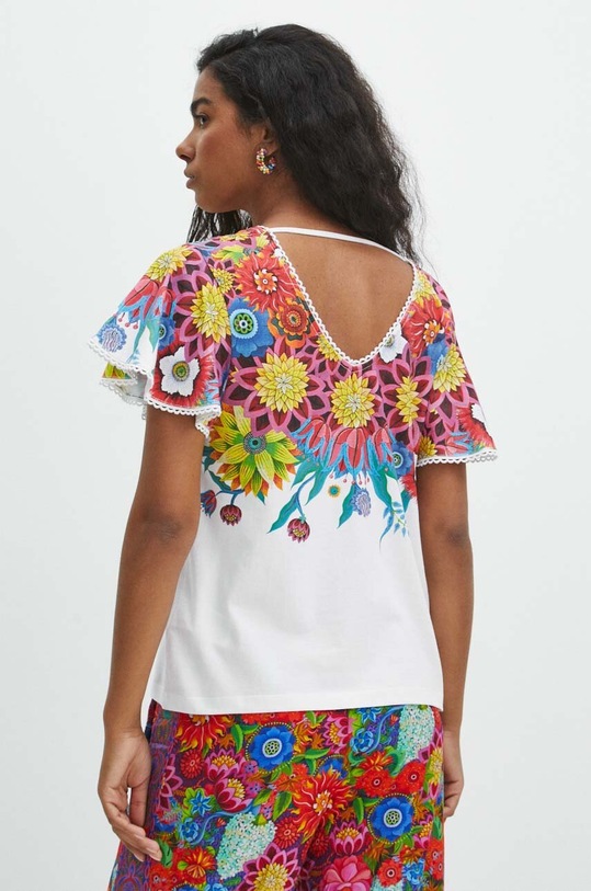 Bavlněné tričko dámské z kolekce Jane Tattersfield x Medicine bílá barva bílá RS24.TSD861