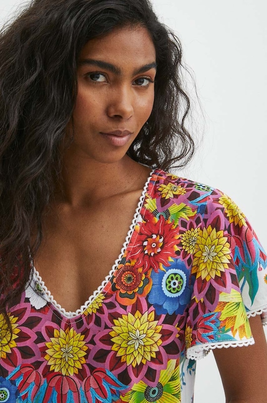 Bavlněné tričko dámské z kolekce Jane Tattersfield x Medicine bílá barva RS24.TSD861 bílá