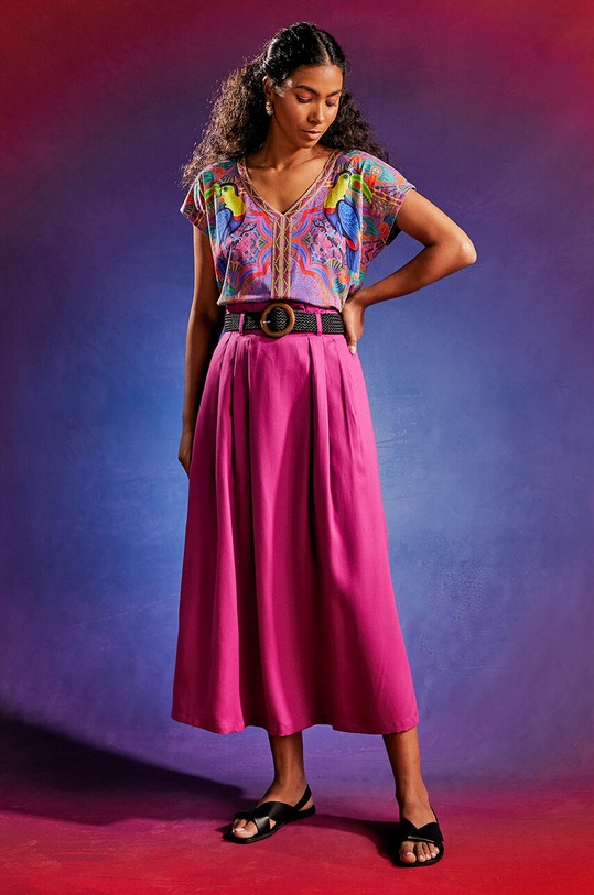 T-shirt bawełniany damski z kolekcji Jane Tattersfield x Medicine kolor multicolor wzorzyste multicolor RS24.TSD862