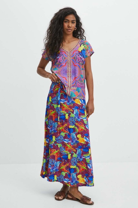 Odzież T-shirt bawełniany damski z kolekcji Jane Tattersfield x Medicine kolor multicolor RS24.TSD862 multicolor