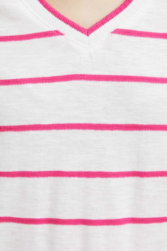 T-shirt damski w paski kolor biały RS24.TSD906 biały