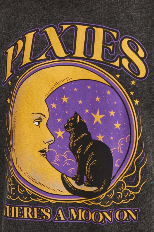 T-shirt bawełniany damski Pixies kolor szary RS24.TSD955