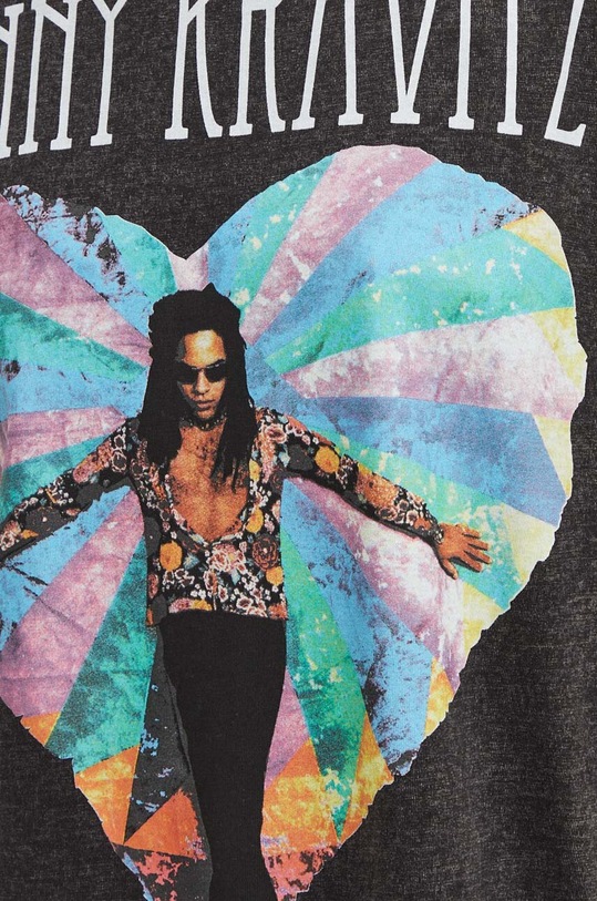 T-shirt bawełniany damski Lenny Kravitz kolor czarny RS24.TSD956