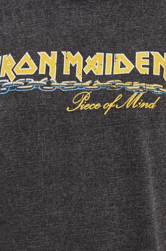 T-shirt bawełniany damski Iron Maiden kolor szary RS24.TSD957 szary