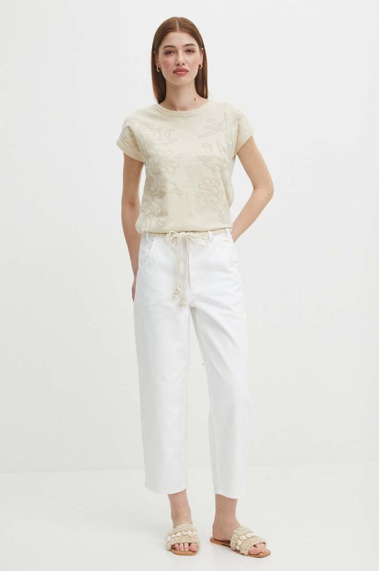 Bavlněné tričko béžová barva RS24.TSDA00 béžová RS24