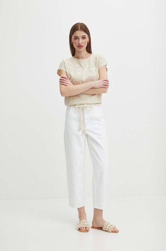 Bavlněné tričko béžová barva RS24.TSDA00 béžová