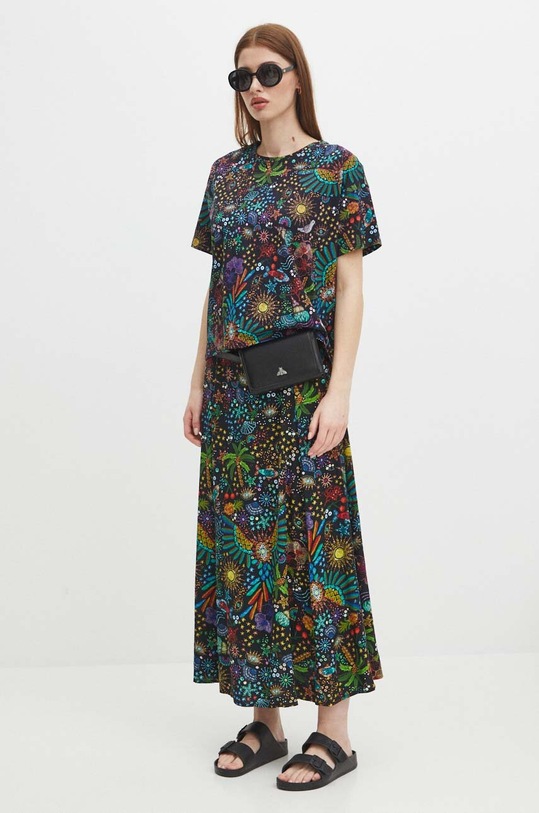 T-shirt bawełniany damski wzorzysty kolor multicolor RS24.TSDA24 multicolor RS24