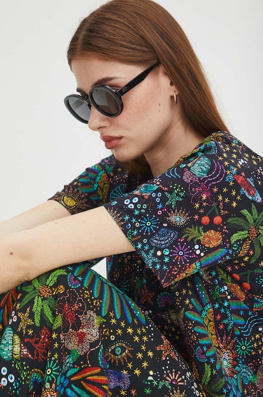 T-shirt bawełniany damski wzorzysty kolor multicolor multicolor RS24.TSDA24