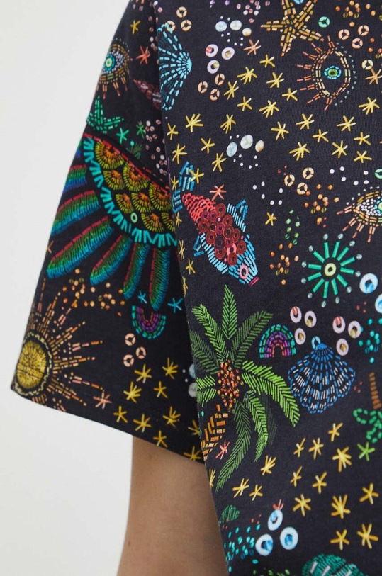 T-shirt bawełniany damski wzorzysty kolor multicolor RS24.TSDA24 multicolor