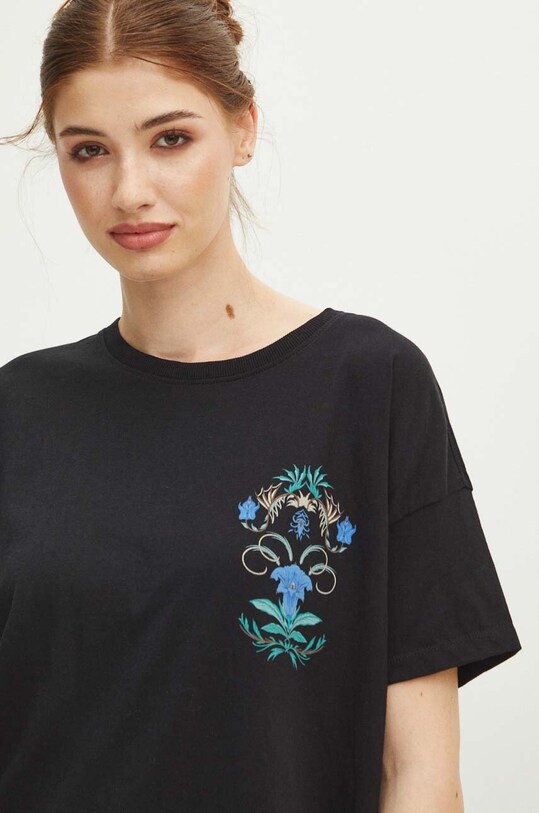 T-shirt bawełniany damski z kolekcji Tatrzański Park Narodowy x Medicine kolor czarny RS24.TSDA51 czarny