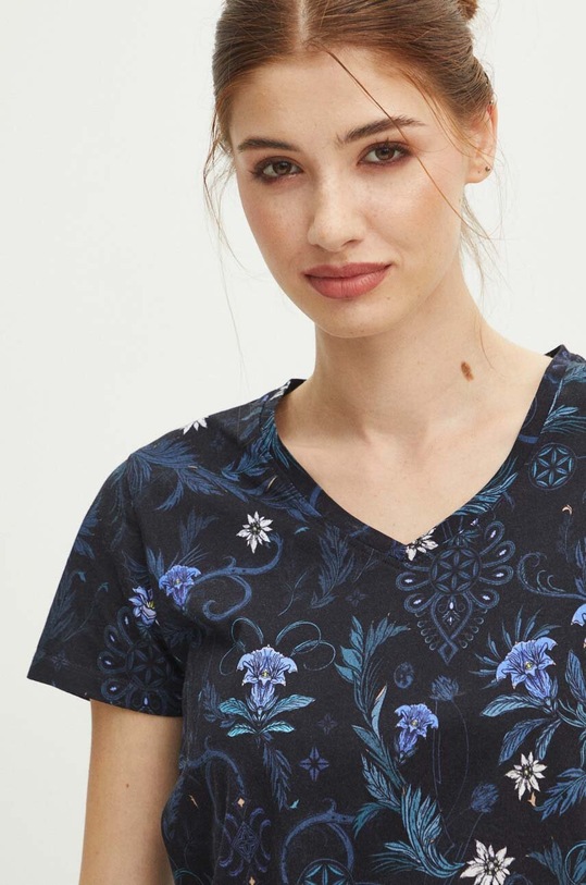 Bavlněné tričko dámské z kolekce Tatra National Park x Medicine černá barva RS24.TSDA52 černá