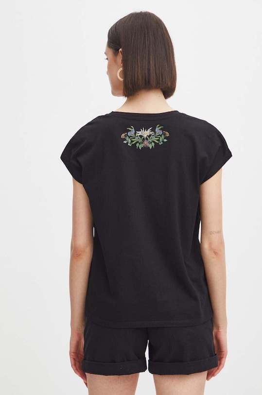 Bavlněné tričko dámské z kolekce Tatra National Park x Medicine černá barva černá RS24.TSDA53