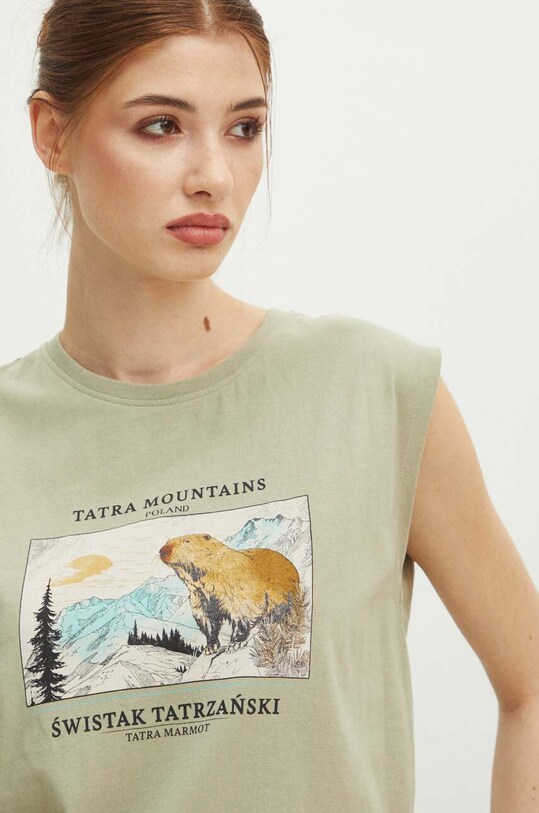 Памучна тениска Medicine RS24.TSDA54 зелен