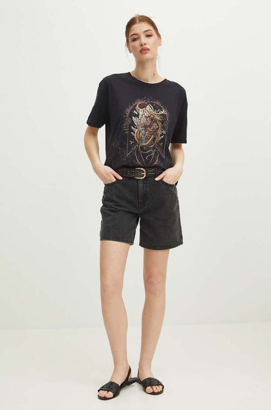 Odzież T-shirt bawełniany damski z kolekcji Tatra Legends kolor czarny RS24.TSDA56 czarny