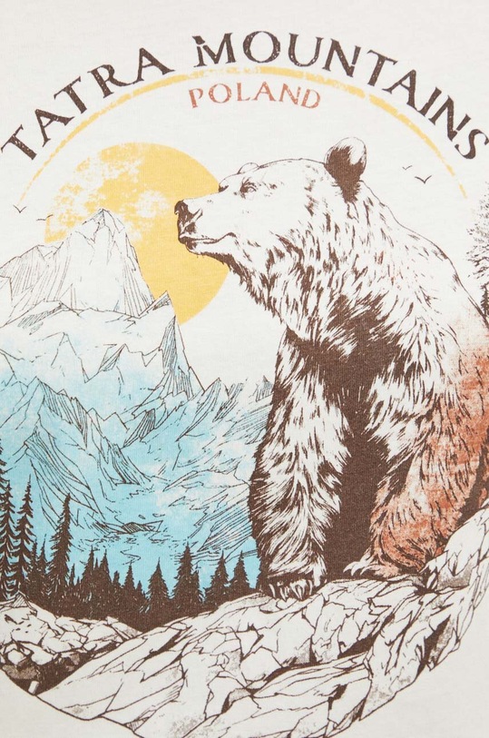 Bavlnené tričko dámske z kolekcie Tatra National Park x Medicine béžová farba RS24.TSDA58
