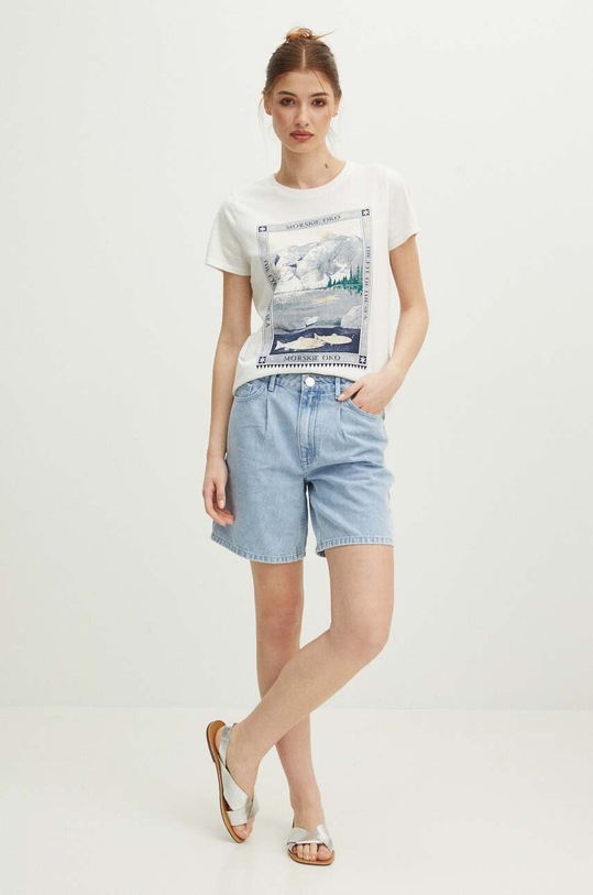 Oblečenie Bavlnené tričko Medicine RS24.TSDA59 béžová