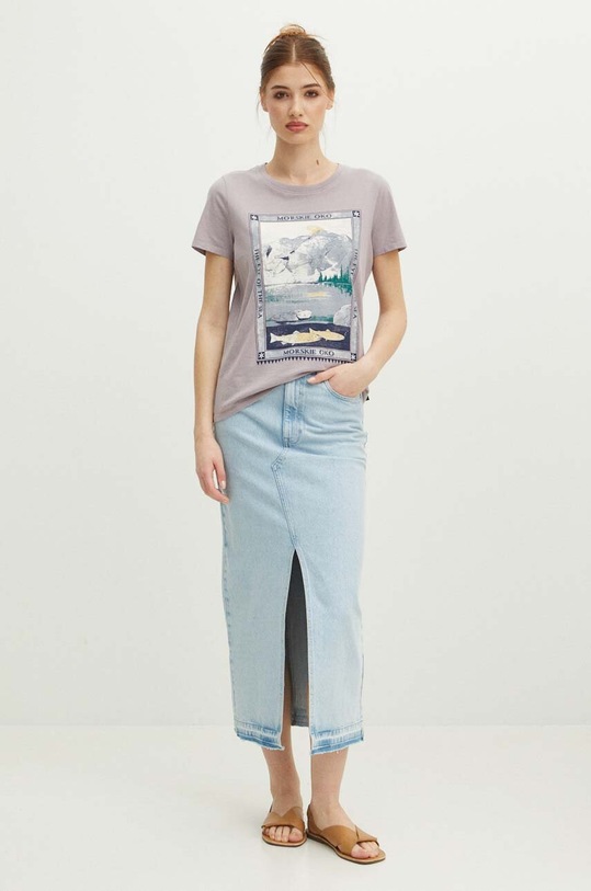 Odzież T-shirt bawełniany damski z kolekcji Tatrzański Park Narodowy x Medicine kolor fioletowy RS24.TSDA59 fioletowy