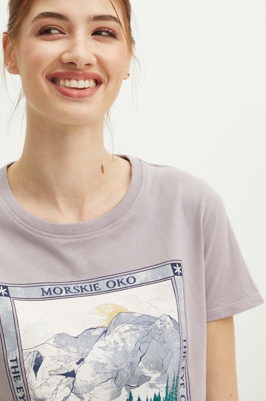 T-shirt bawełniany damski z kolekcji Tatrzański Park Narodowy x Medicine kolor fioletowy RS24.TSDA59 fioletowy