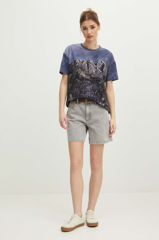 Oblečenie Bavlnené tričko dámske s prímesou elastanu z kolekcie Tatra Legends viac farieb RS24.TSDA63 viacfarebná