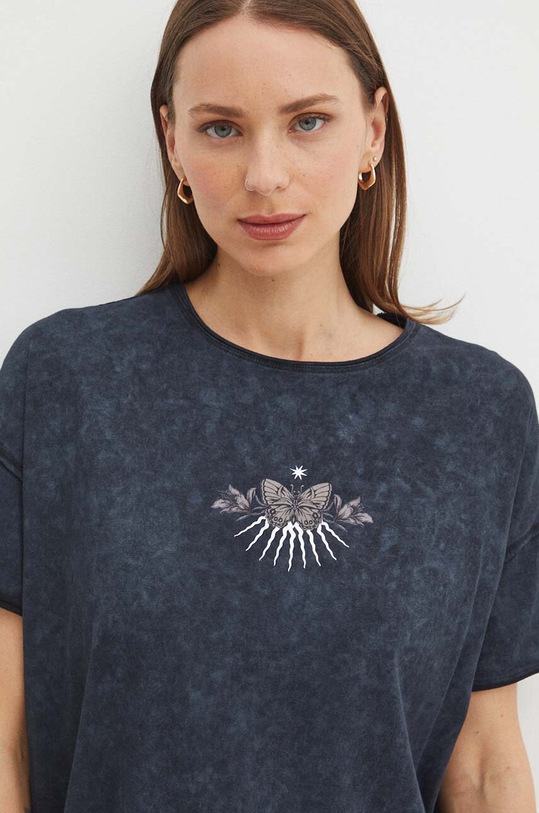 Odzież T-shirt bawełniany damski z nadrukiem kolor czarny RS24.TSDB00 czarny