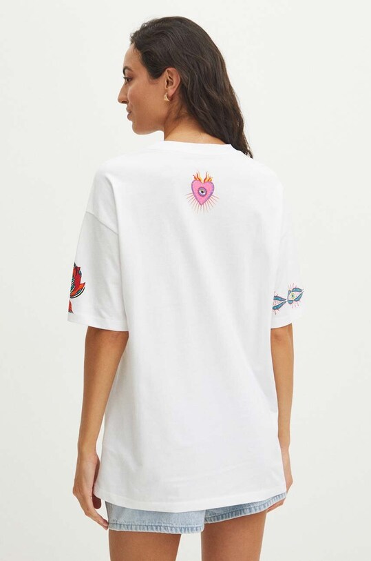 Odzież T-shirt bawełniany damski z nadrukiem kolor biały RS24.TSDB02 biały